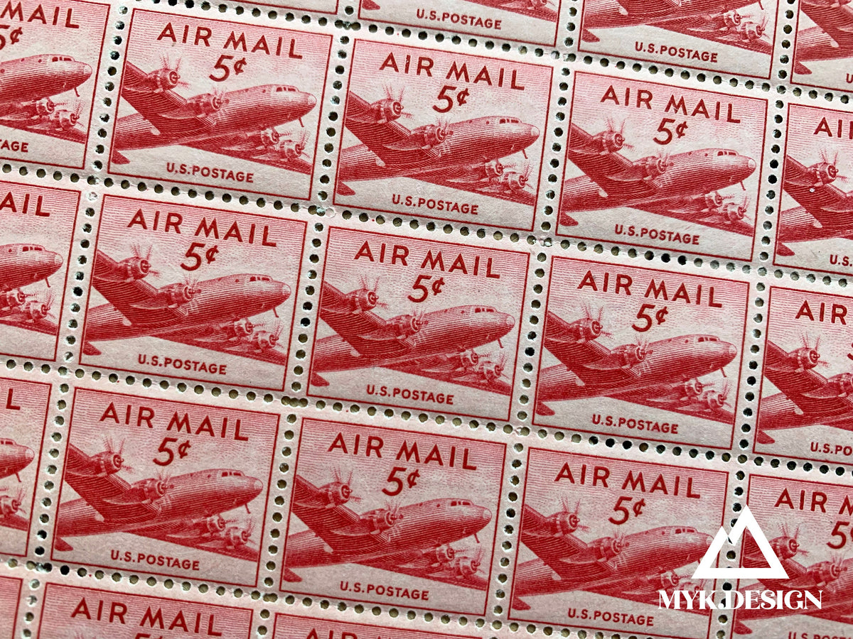 DC-4 Skymaster Airplane Air Mail U.S. Postage Stamps | Face Value 5 Ce ...